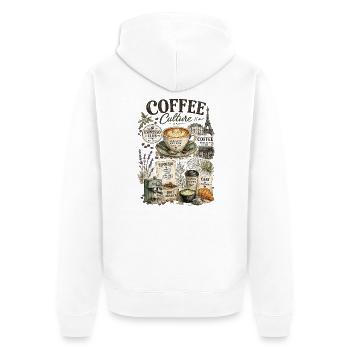 Vintage Pariser Collage-Kaffeekultur - Unisex Premium Bio Zip Hoodie - Weiß - Hinten - Thijin (182cm)