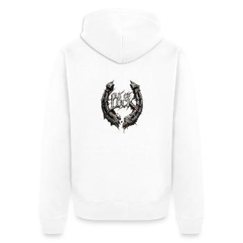 Out Of Luck - Industrial Rave - Unisex Premium Organic Zip Hoodie - white - Back - Thijin (182cm)