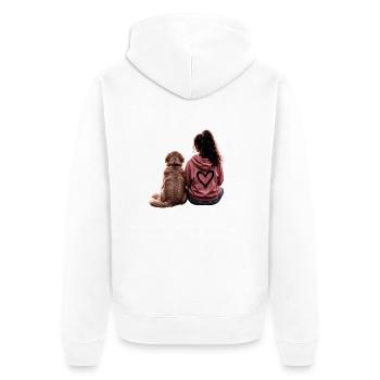 Fille avec Goldie - Veste à capuche bio Premium Unisexe - blanc - Dos - Thijin (182cm)