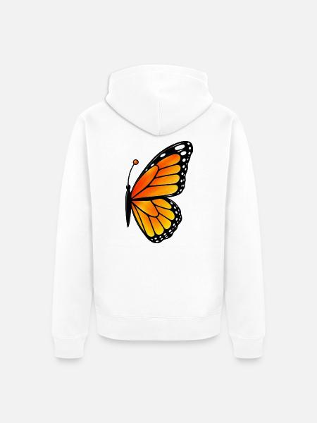 Matching butterfly - right wing - Unisex Premium Bio Zip Hoodie - Weiß