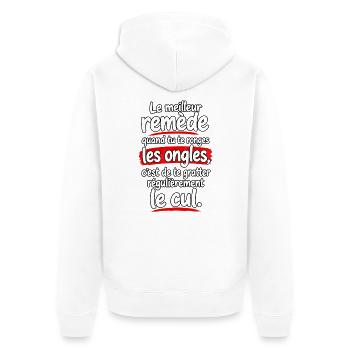 Le meilleur remède - Veste à capuche bio Premium Unisexe - blanc - Dos - Thijin (182cm)