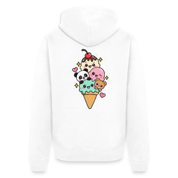 Glaces kawaii  - Veste à capuche bio Premium Unisexe - blanc - Dos - Thijin (182cm)