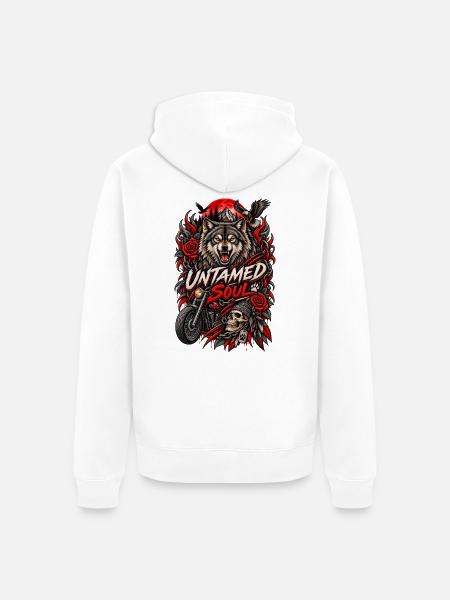 Ungezähmte Seele - Unisex Premium Bio Zip Hoodie - Weiß