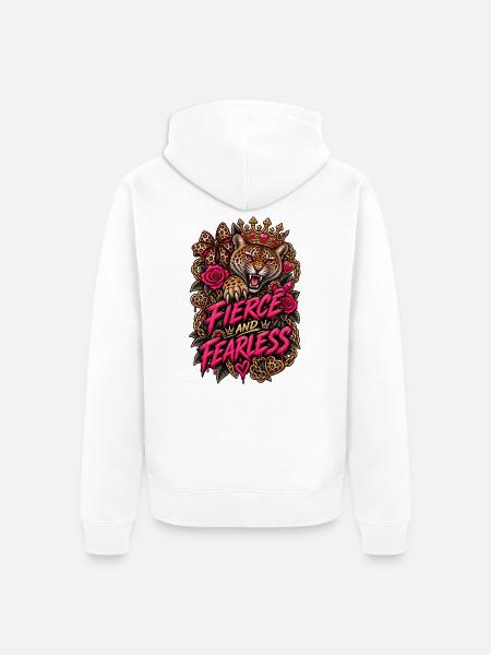 Wild und furchtlos - Unisex Premium Bio Zip Hoodie - Weiß