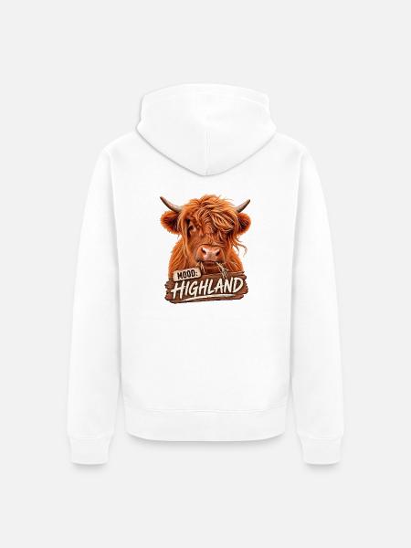 Mood: Highland - Unisex Premium Bio Zip Hoodie - Weiß
