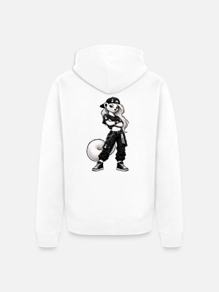 Coole Frau, Hermine - Unisex Premium Bio Zip Hoodie - Weiß