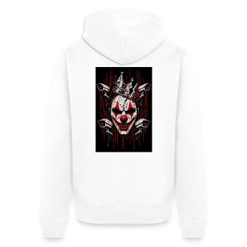 Willkommen in der Corona Clowns Simulation - Unisex Premium Bio Zip Hoodie - Weiß - Hinten - Thijin (182cm)