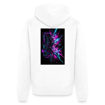 Schredder die Definitionen - Unisex Premium Bio Zip Hoodie - Weiß - Hinten - Thijin (182cm)