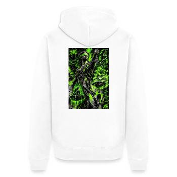 Justiz ist Klassenjustiz - Punk Shirt - Unisex Premium Bio Zip Hoodie - Weiß - Hinten - Thijin (182cm)