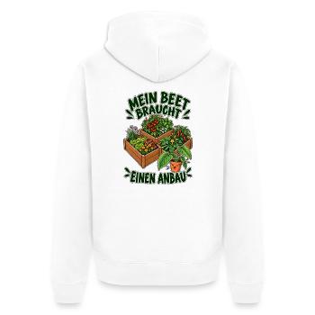 Noch ein Beet – Gartenhumor für Pflanzenfreunde - Unisex Premium Bio Zip Hoodie - Weiß - Hinten - Thijin (182cm)