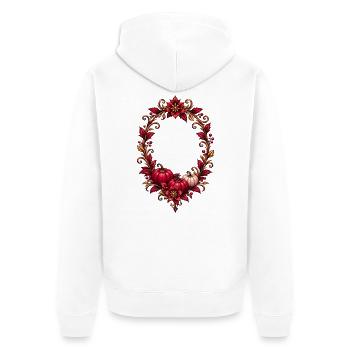 Herbstlicher Kürbis Kranz - Unisex Premium Bio Zip Hoodie - Weiß - Hinten - Thijin (182cm)
