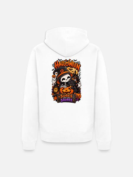 Kuschelhalloween Kürbisfreunde - Unisex Premium Bio Zip Hoodie - Weiß