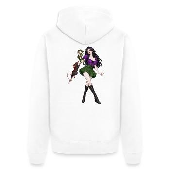 Vampir und Schlange - Unisex Premium Bio Zip Hoodie - Weiß - Hinten - Thijin (182cm)