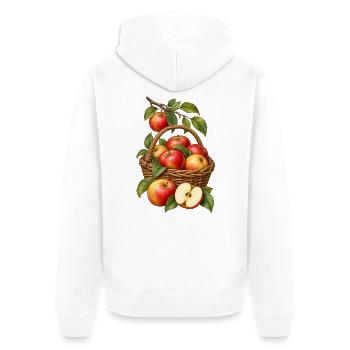 Apfelernte im Garten - Unisex Premium Bio Zip Hoodie - Weiß - Hinten - Thijin (182cm)