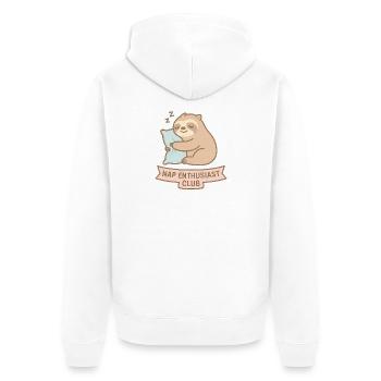 Sleeping raccoon illustration - Unisex Premium Organic Zip Hoodie - white - Back - Thijin (182cm)