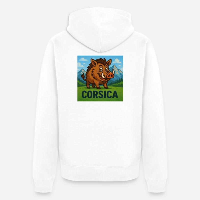 Cignale Corsu - Veste à capuche bio Premium Unisexe - blanc