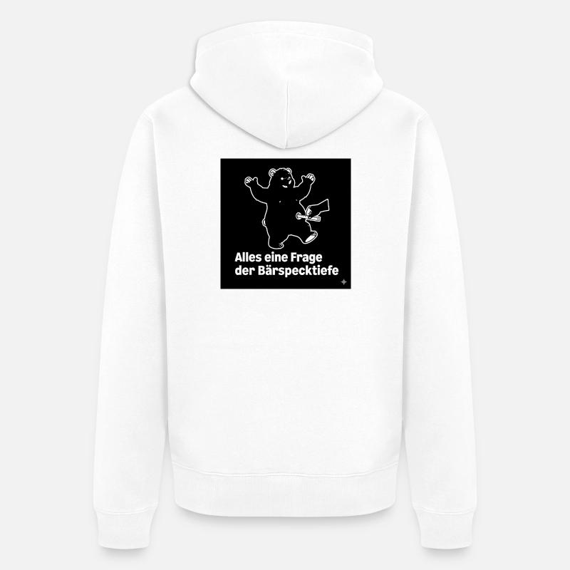 Bear Fat Deep Black - Veste à capuche bio Premium Unisexe - blanc