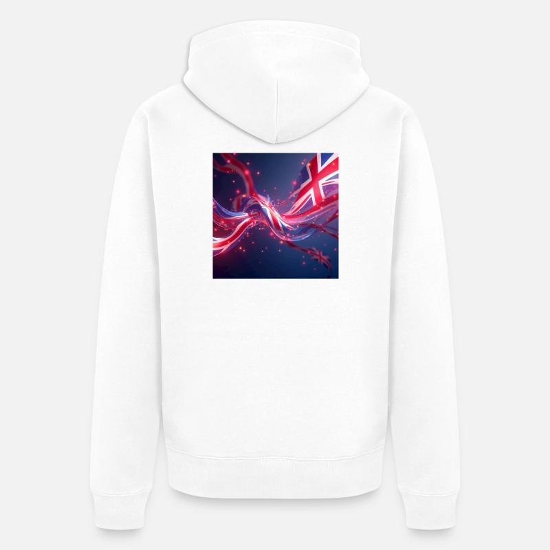 drapeaux_GB2 - Veste à capuche bio Premium Unisexe - blanc