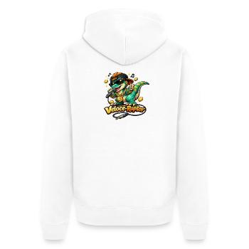 Veloce Raptor Rapper - Unisex Premium Bio Zip Hoodie - Weiß - Hinten - Thijin (182cm)