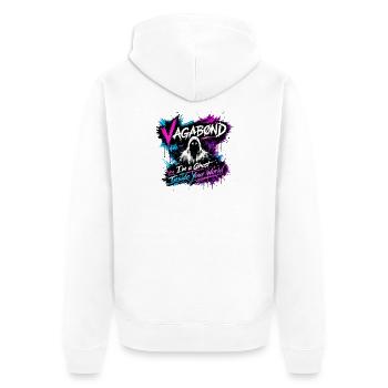 Vagabond Ghost Graffiti - Unisex Premium Bio Zip Hoodie - Weiß - Hinten - Thijin (182cm)