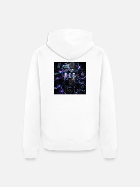 Der algorithmische Blockwart - Unisex Premium Bio Zip Hoodie - Weiß