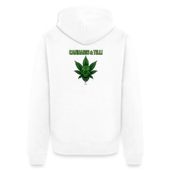 Canabis & Tilli - Unisex Premium Bio Zip Hoodie - Weiß - Hinten - Thijin (182cm)