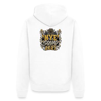 Silvester-Mannschaft 2021 Glitz - Unisex Premium Bio Zip Hoodie - Weiß - Hinten - Thijin (182cm)