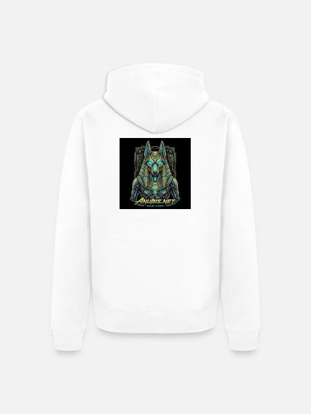Cyberpunk Anubis Neo God - Unisex Premium Bio Zip Hoodie - Weiß