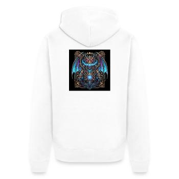 Mechanical Steampunk Dragon - Unisex Premium Bio Zip Hoodie - Weiß - Hinten - Thijin (182cm)