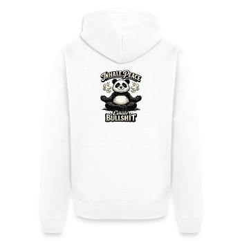 Panda Yogi – Inhale Peace - Unisex Premium Bio Zip Hoodie - Weiß - Hinten - Thijin (182cm)