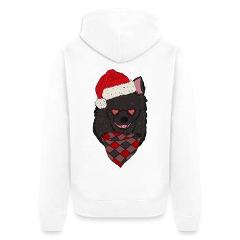 Chihuahua Chi Chapeau de Noël à cheveux longs - Veste à capuche bio Premium Unisexe - blanc - Dos - Thijin (182cm)