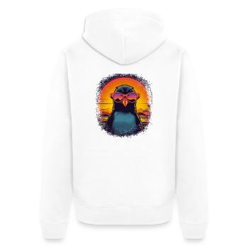 north pole dj adorable birthday bday dance awesome - Unisex Premium Bio Zip Hoodie - Weiß - Hinten - Thijin (182cm)