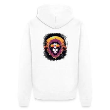 god church big doodlebug born 1979 lion dog - Unisex Premium Bio Zip Hoodie - Weiß - Hinten - Thijin (182cm)