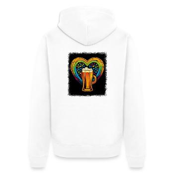Années 1960 Présent Idée Amour heureux Paix pour Paris - Veste à capuche bio Premium Unisexe - blanc - Dos - Thijin (182cm)