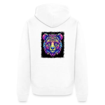 bday dove of peace hippie festival - Unisex Premium Bio Zip Hoodie - Weiß - Hinten - Thijin (182cm)