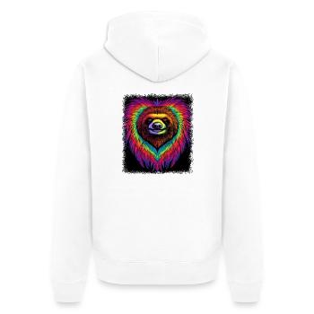 cool fun 3 years old birthday animal - Unisex Premium Organic Zip Hoodie - white - Back - Thijin (182cm)