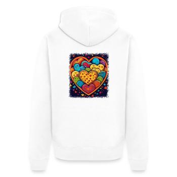 signe de paix oiseau drôle blagues d’amour coeur bday - Veste à capuche bio Premium Unisexe - blanc - Dos - Thijin (182cm)