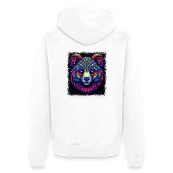 fun brown bear birthday growler humor polar bear - Unisex Premium Organic Zip Hoodie - white - Back - Thijin (182cm)