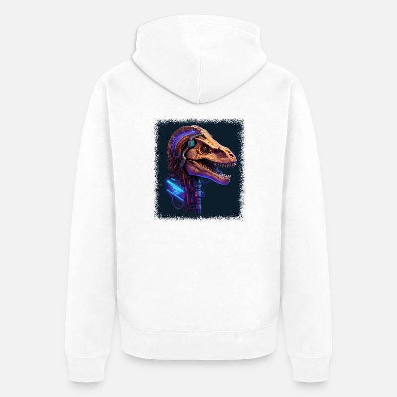 Super idée présente brachiosaure heureux - Veste à capuche bio Premium Unisexe - blanc