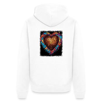 food black labradors matter bitter chocolate - Unisex Premium Bio Zip Hoodie - Weiß - Hinten - Thijin (182cm)