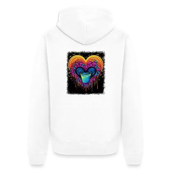 love jokes funny sayings statement 60s gift hippie - Unisex Premium Bio Zip Hoodie - Weiß - Hinten - Thijin (182cm)