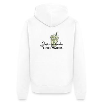 Only one girl loves matcha - Unisex Premium Organic Zip Hoodie - white - Back - Thijin (182cm)