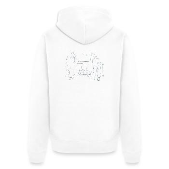 Man and woman offline - Unisex Premium Organic Zip Hoodie - white - Back - Thijin (182cm)