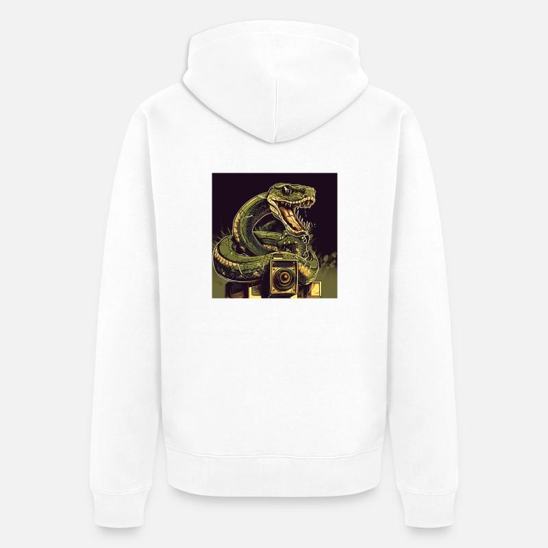 Dites serpent « fromage » - Veste à capuche bio Premium Unisexe - blanc