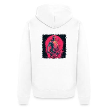 Bday cadeau d’anniversaire dictons T-shirts de costume Rex - Veste à capuche bio Premium Unisexe - blanc - Dos - Thijin (182cm)