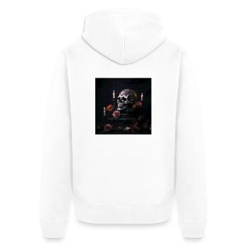 Transience - Gothic T-Shirt Design - Unisex Premium Organic Zip Hoodie - white - Back - Thijin (182cm)