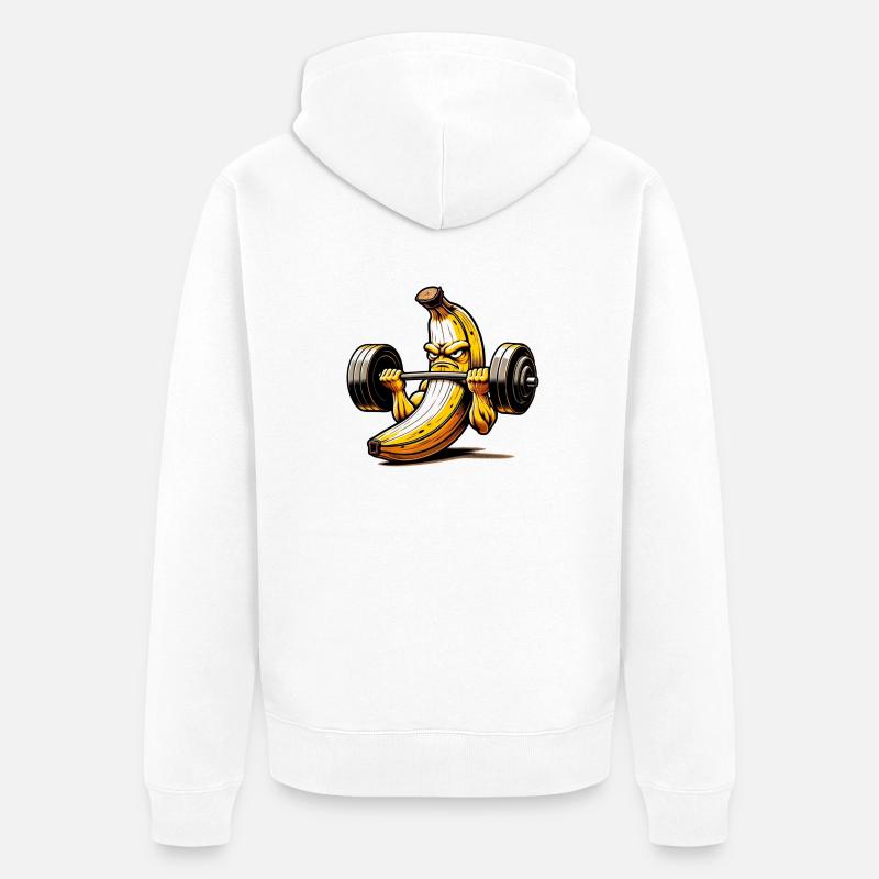 La banane forte - Veste à capuche bio Premium Unisexe - blanc