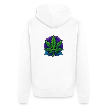 Canabliss - Unisex Premium Bio Zip Hoodie - Weiß - Hinten - Thijin (182cm)