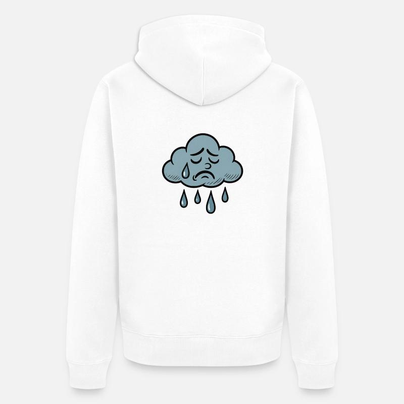 Sad Cloud – Quand c’est trop - Veste à capuche bio Premium Unisexe - blanc