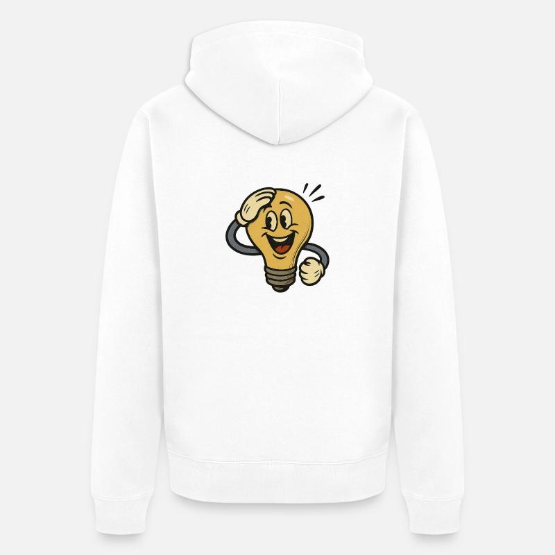 Idée! – Quand l’éclair d’inspiration arrive - Veste à capuche bio Premium Unisexe - blanc